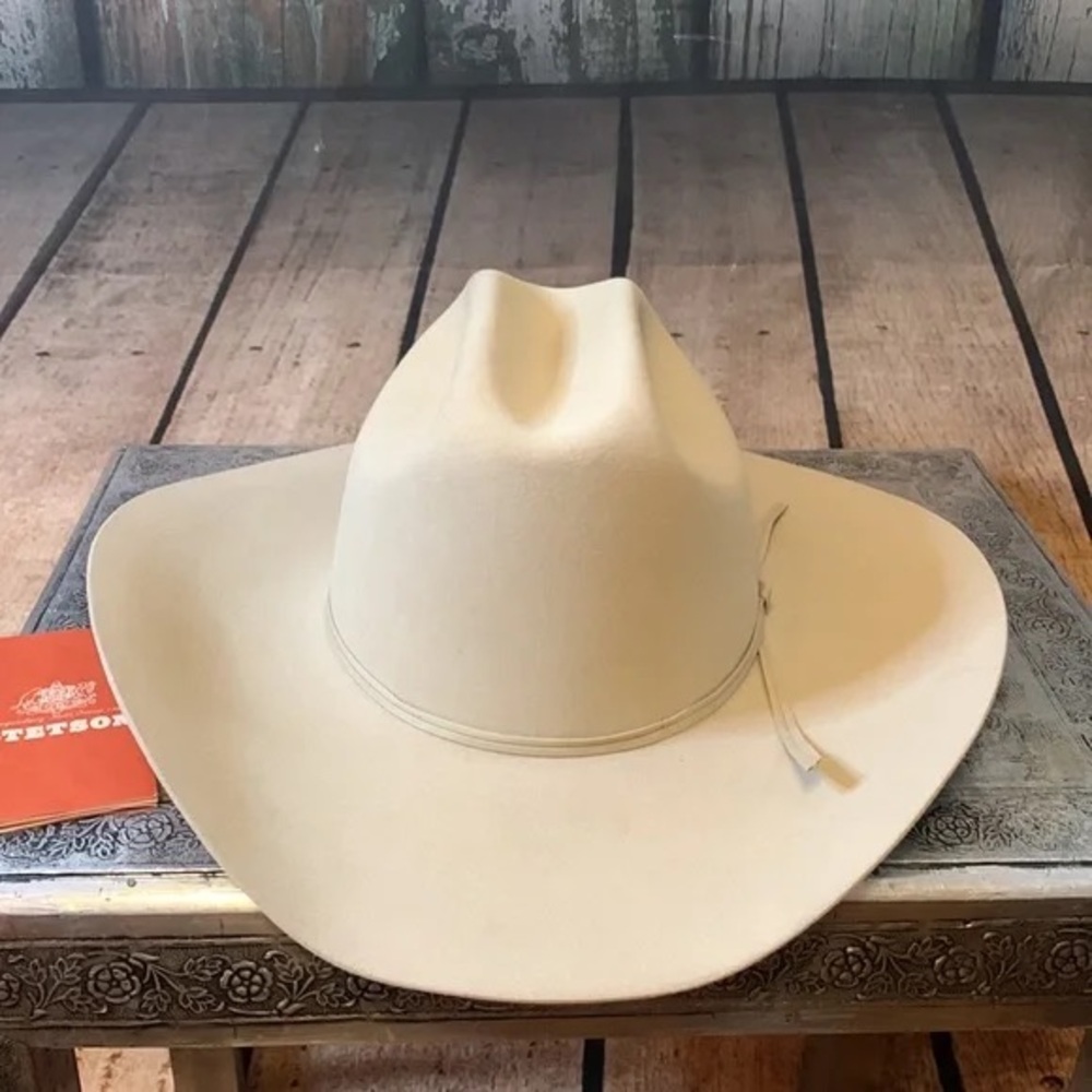 Vintage Stetson D4 Ranch Tan 4” Brim Cowboy Hat Size 7 1/4 MADE in USA PRICE… - Picture 5 of 16